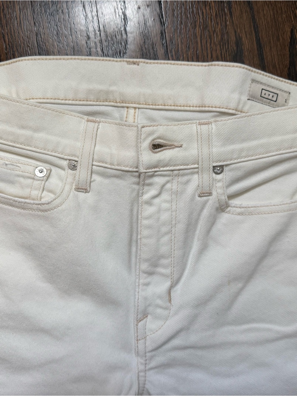AYR Off-White Straight-Leg Jeans - Picture 3 of 6